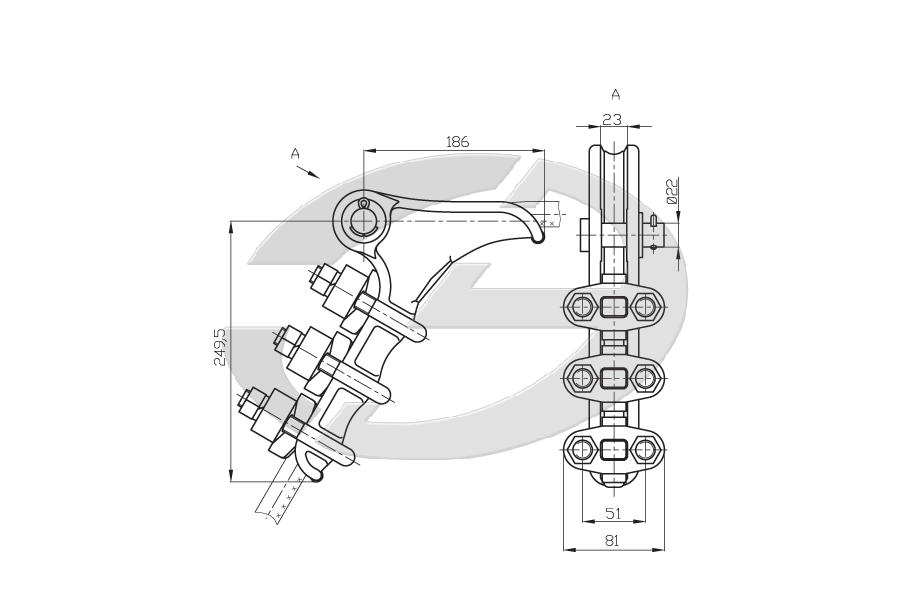 Анкерный зажим НБ-90/15-22